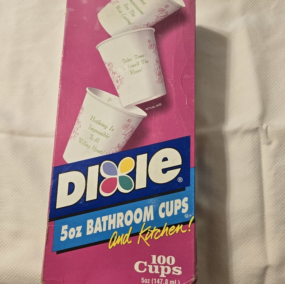 Vintage Dixie Expressions 5 Oz Bathroom & Kitchen Cups 100 Ct New